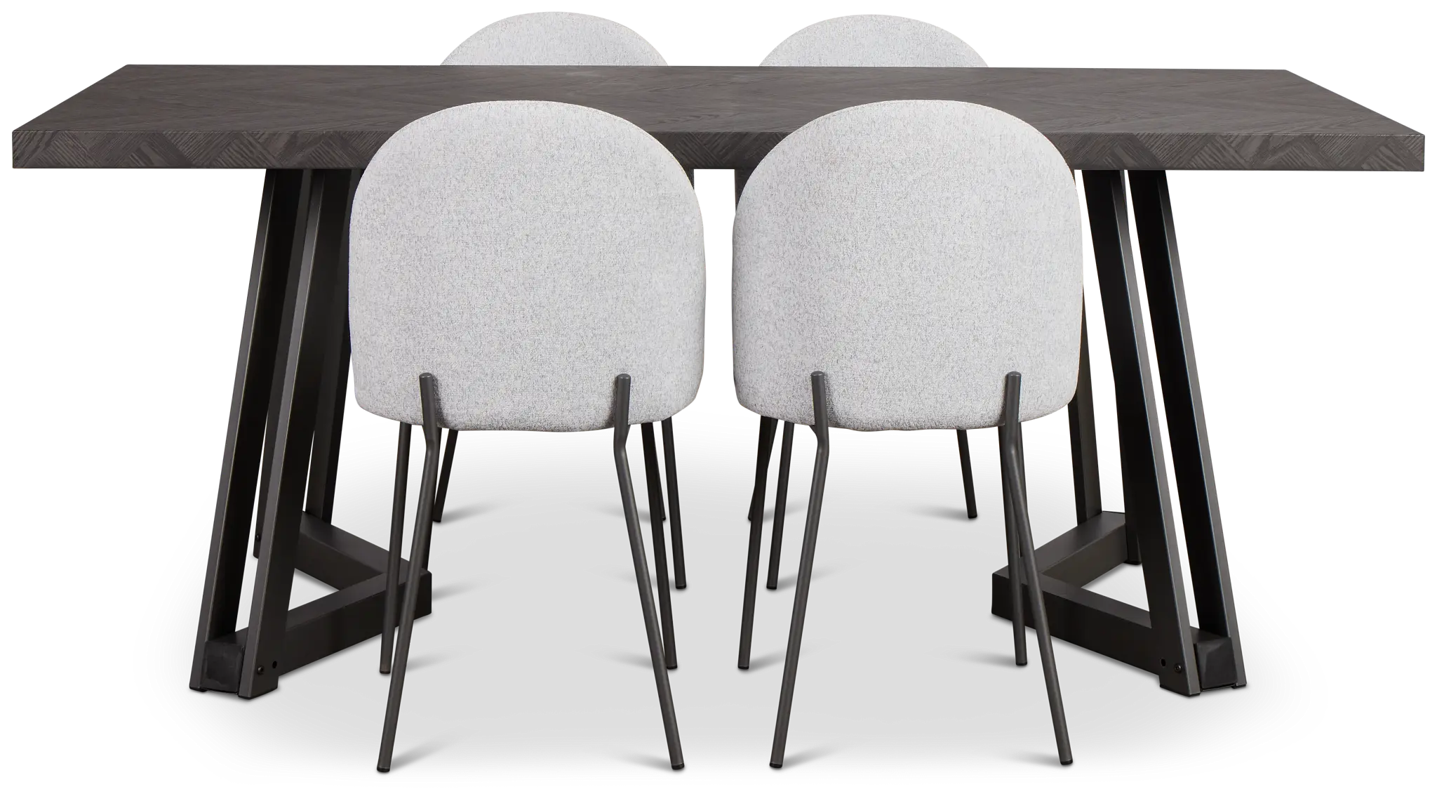 Brentwood Dark Tone Rect Table & 4 Upholstered Chairs Brentwood Dark Tone Rect Table & 4 Upholstered Chairs