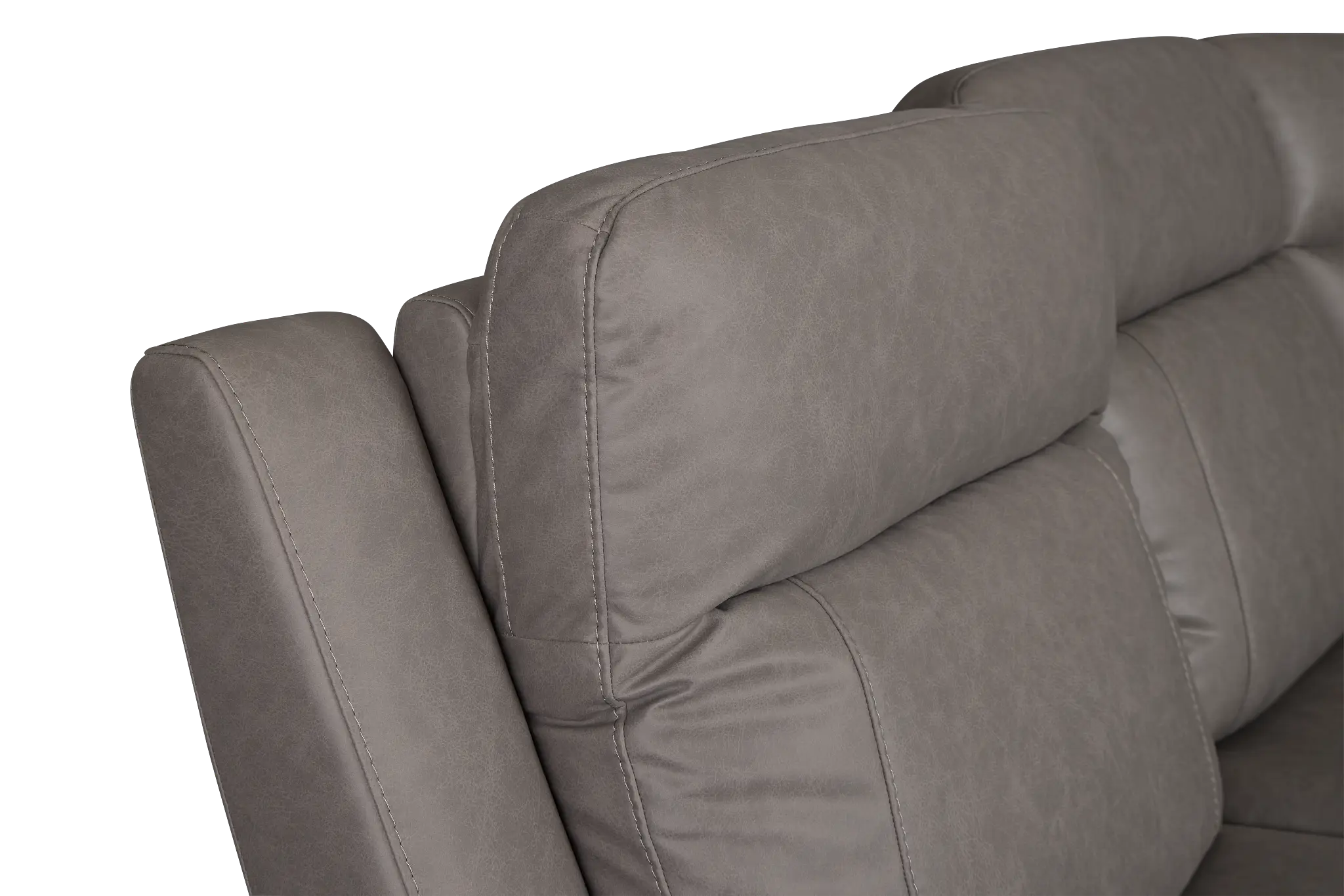 Colton Light Gray Micro Medium Triple Power 2-arm Sectional Colton Light Gray Micro Medium Triple Power 2-arm Sectional