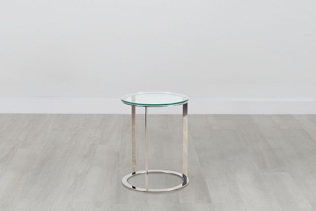 Dalston Clear Metal Round End Table