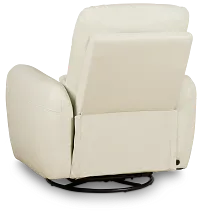 Eve White Lthr/vinyl Power Swivel Glider Recliner