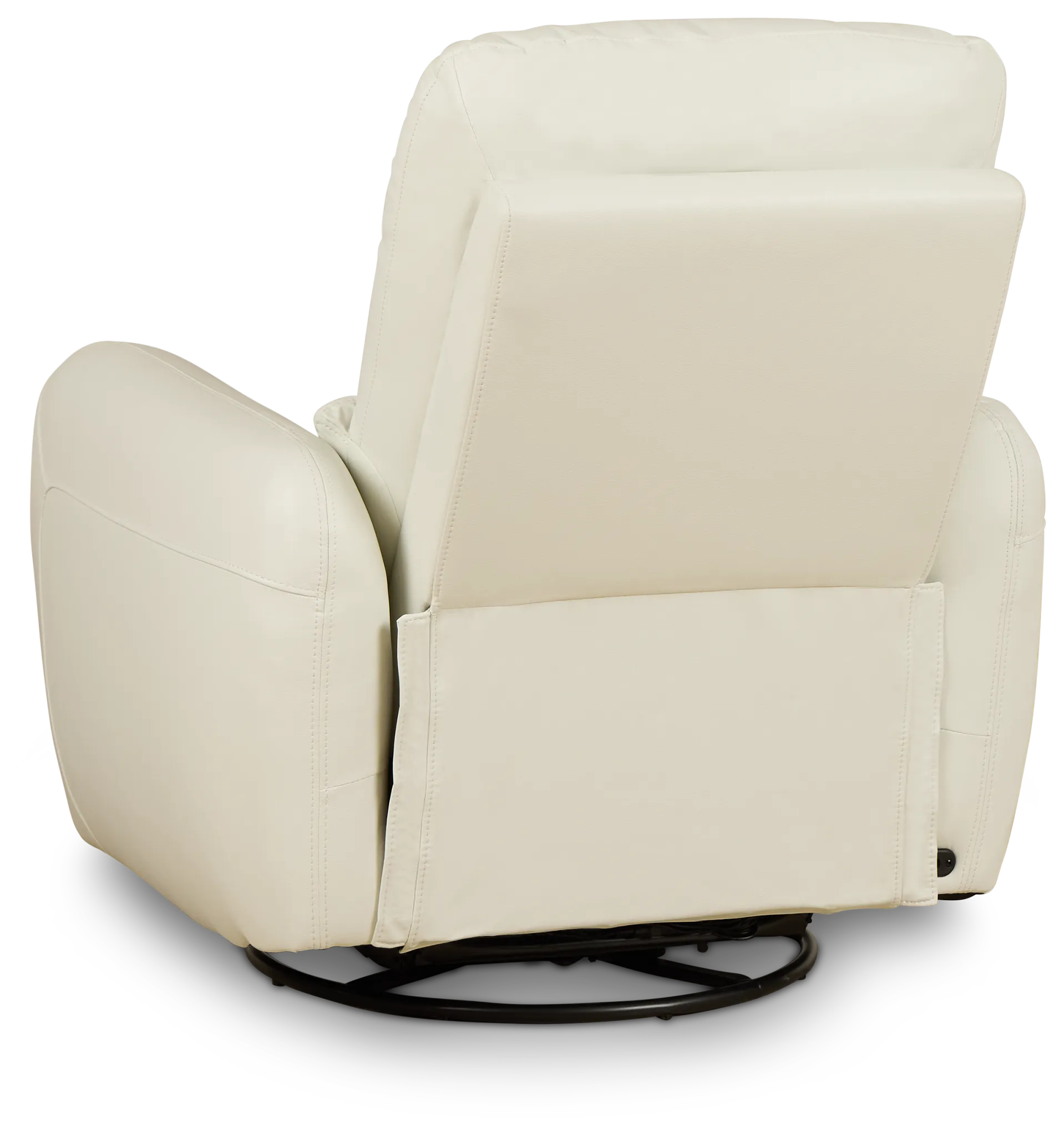 Eve White Lthr/vinyl Power Swivel Glider Recliner