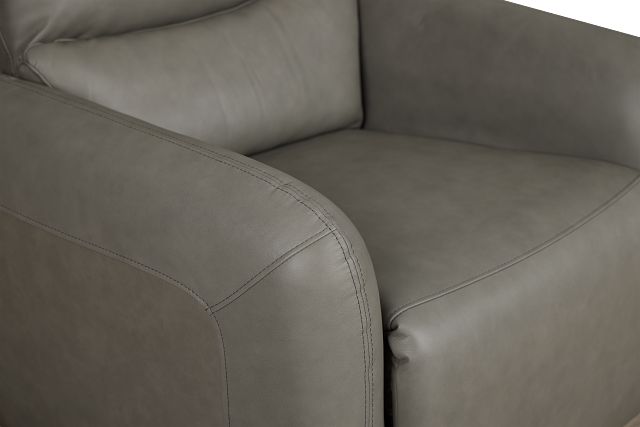 Eve Light Gray Lthr/vinyl Power Swivel Glider Recliner
