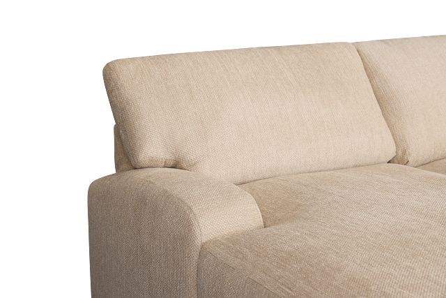 Alpha Beige Fabric Large Left Chaise Sectional