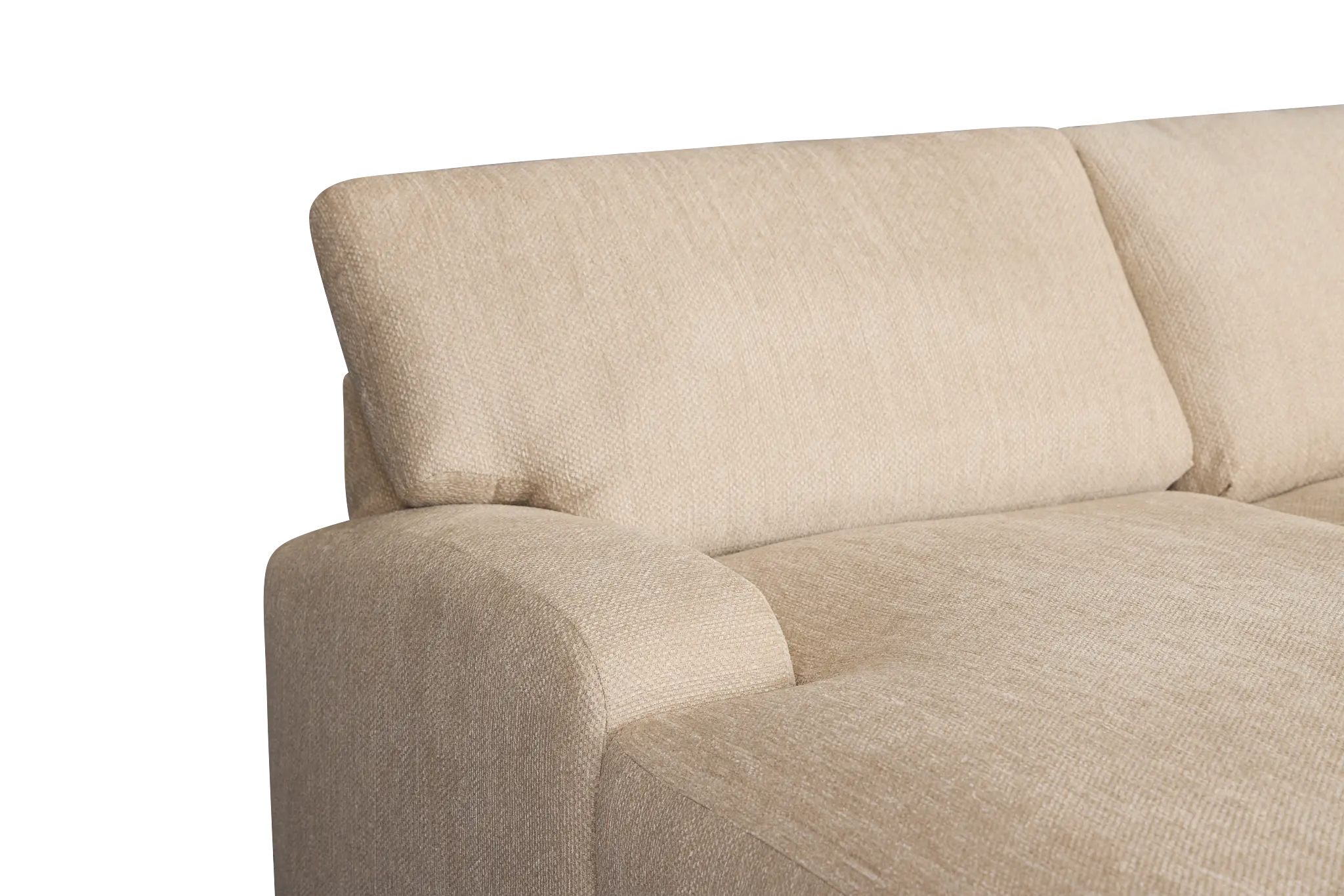 Alpha Beige Fabric Large Left Chaise Sectional Alpha Beige Fabric Large Left Chaise Sectional