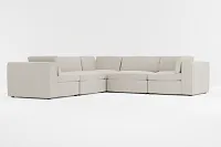Destin Revenue Beige Fabric 5-piece Modular Sectional