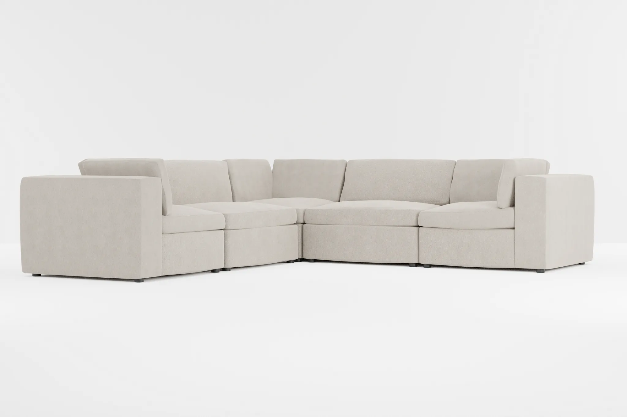 Destin Revenue Beige Fabric 5-piece Modular Sectional