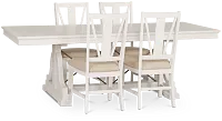 Heron Cove White Trestle Rectangular Table & 4 Wood Chairs