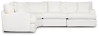 Marren White Fabric Small Two-arm Sectional