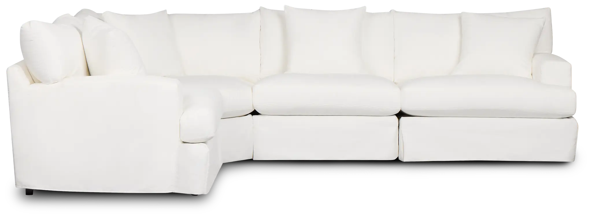 Marren White Fabric Small Two-arm Sectional Marren White Fabric Small Two-arm Sectional