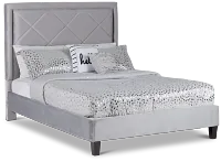Collin Dark Gray Velvet Platform Bed