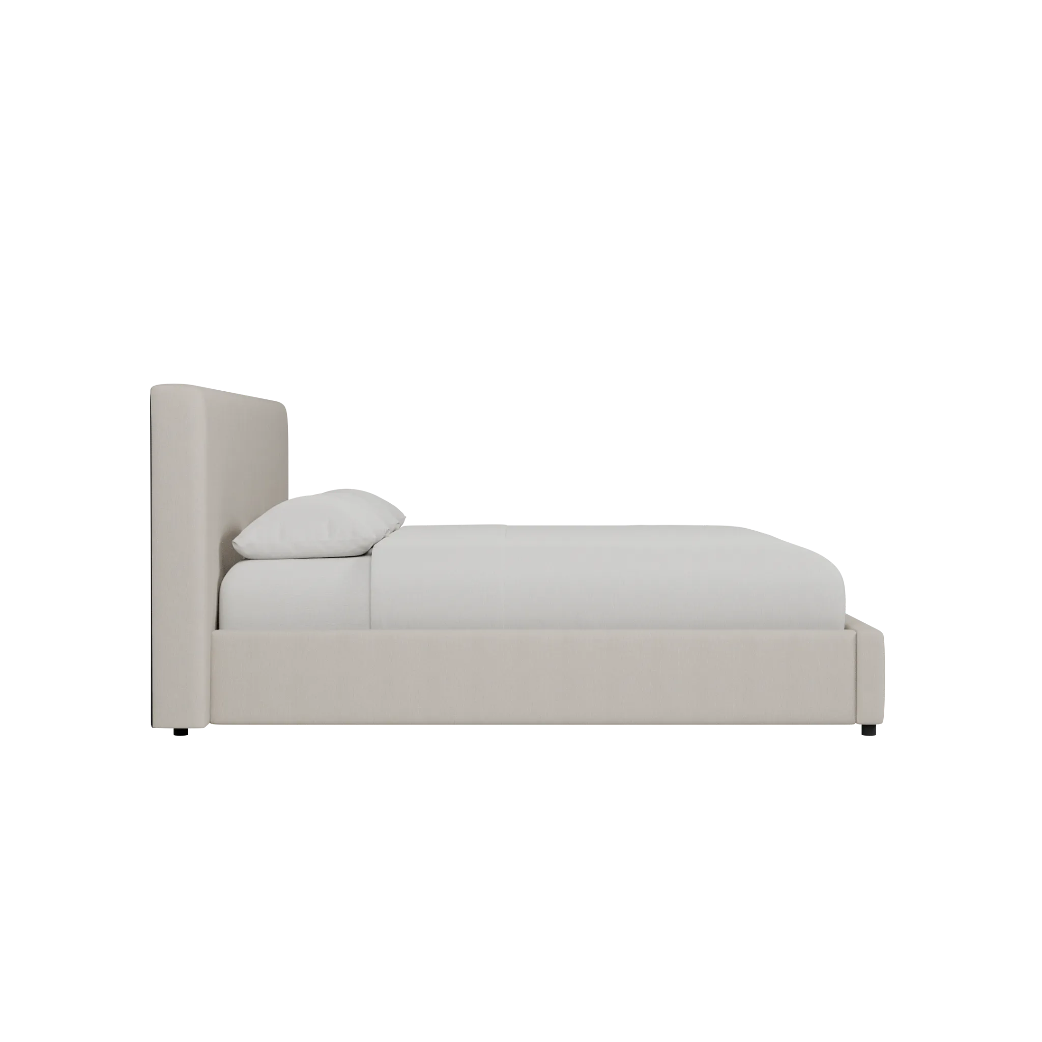 Grayton Revenue Beige 44" Upholstered Platform Bed