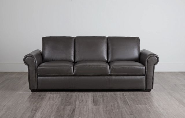 Lincoln Dark Gray Lthr/vinyl Sofa