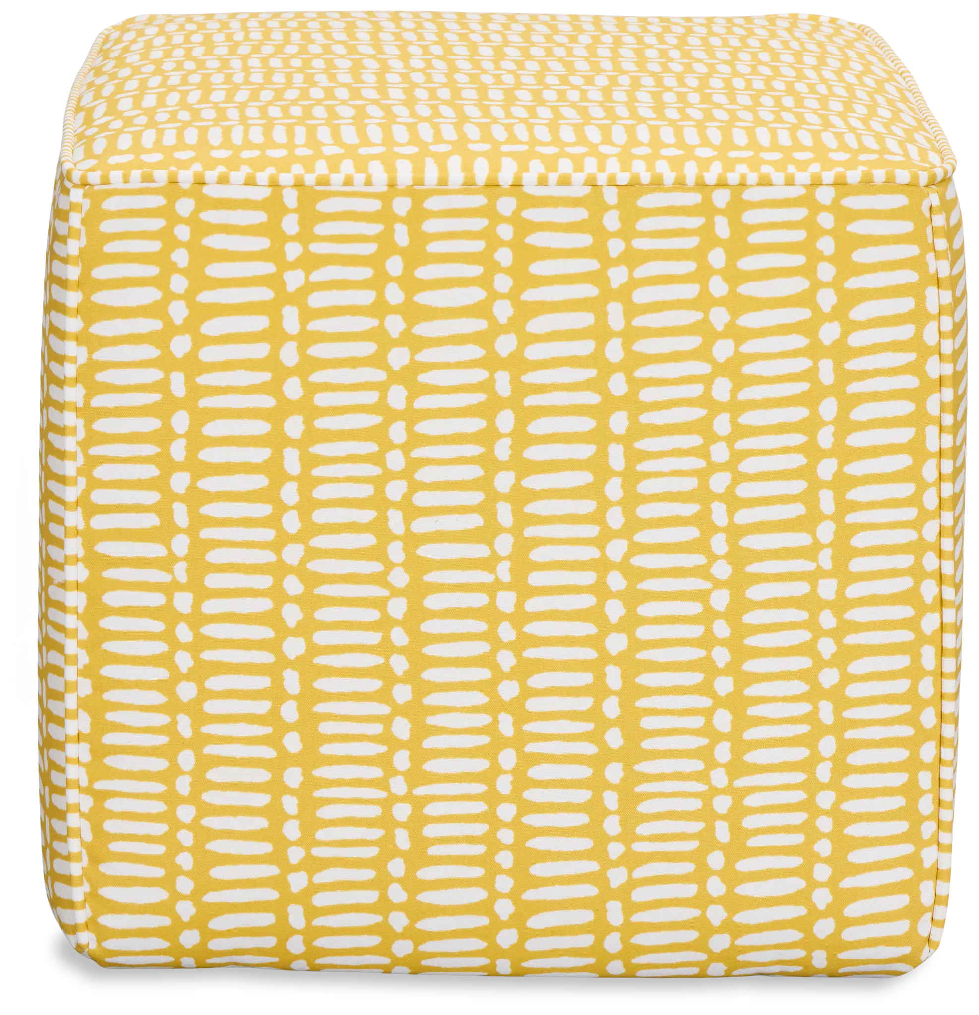 Deja Yellow Fabric Accent Pouf Deja Yellow Fabric Accent Pouf