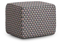 Morgan Orange Fabric Accent Pouf