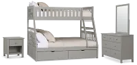 Charleston Gray Bunk Bed Storage Bedroom