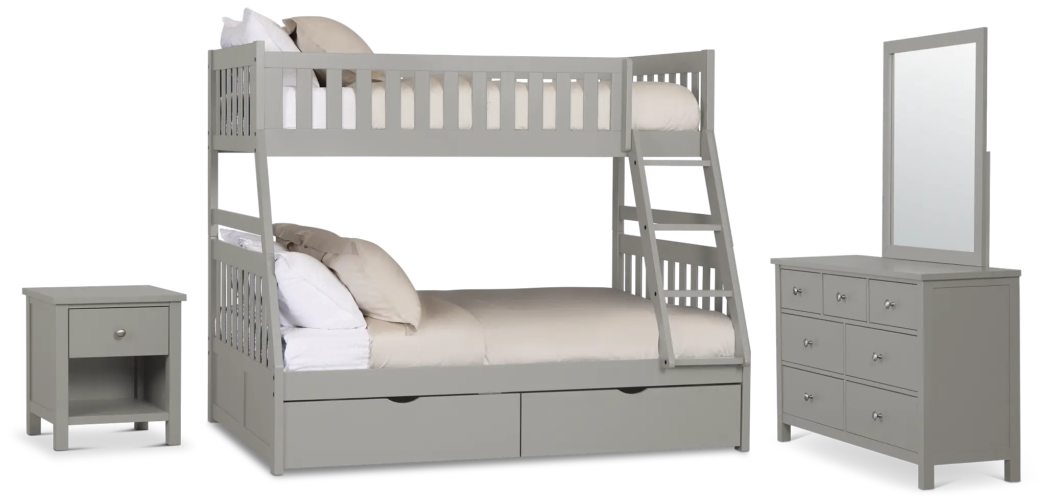 Charleston Gray Bunk Bed Storage Bedroom Charleston Gray Bunk Bed Storage Bedroom