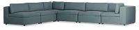 Destin Sutton Blue Fabric 6-piece Modular Sectional