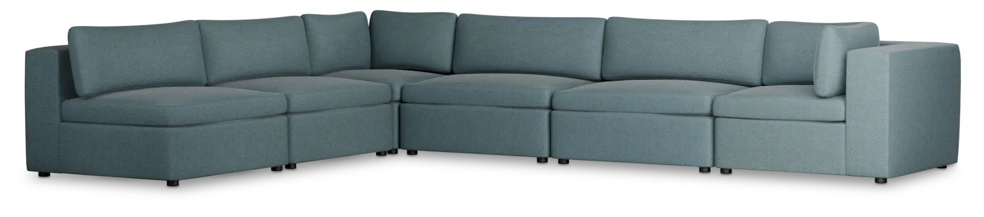 Destin Sutton Blue Fabric 6-piece Modular Sectional Destin Sutton Blue Fabric 6-piece Modular Sectional