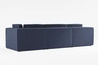 Destin Joya Dark Blue Velvet 5pc Bumper Sectional