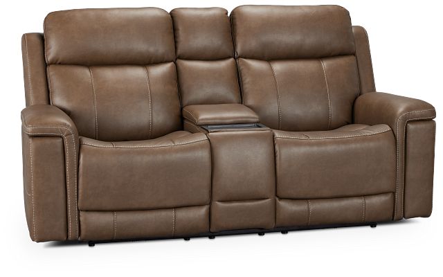 Jayden Brown Micro Power Reclining Console Loveseat