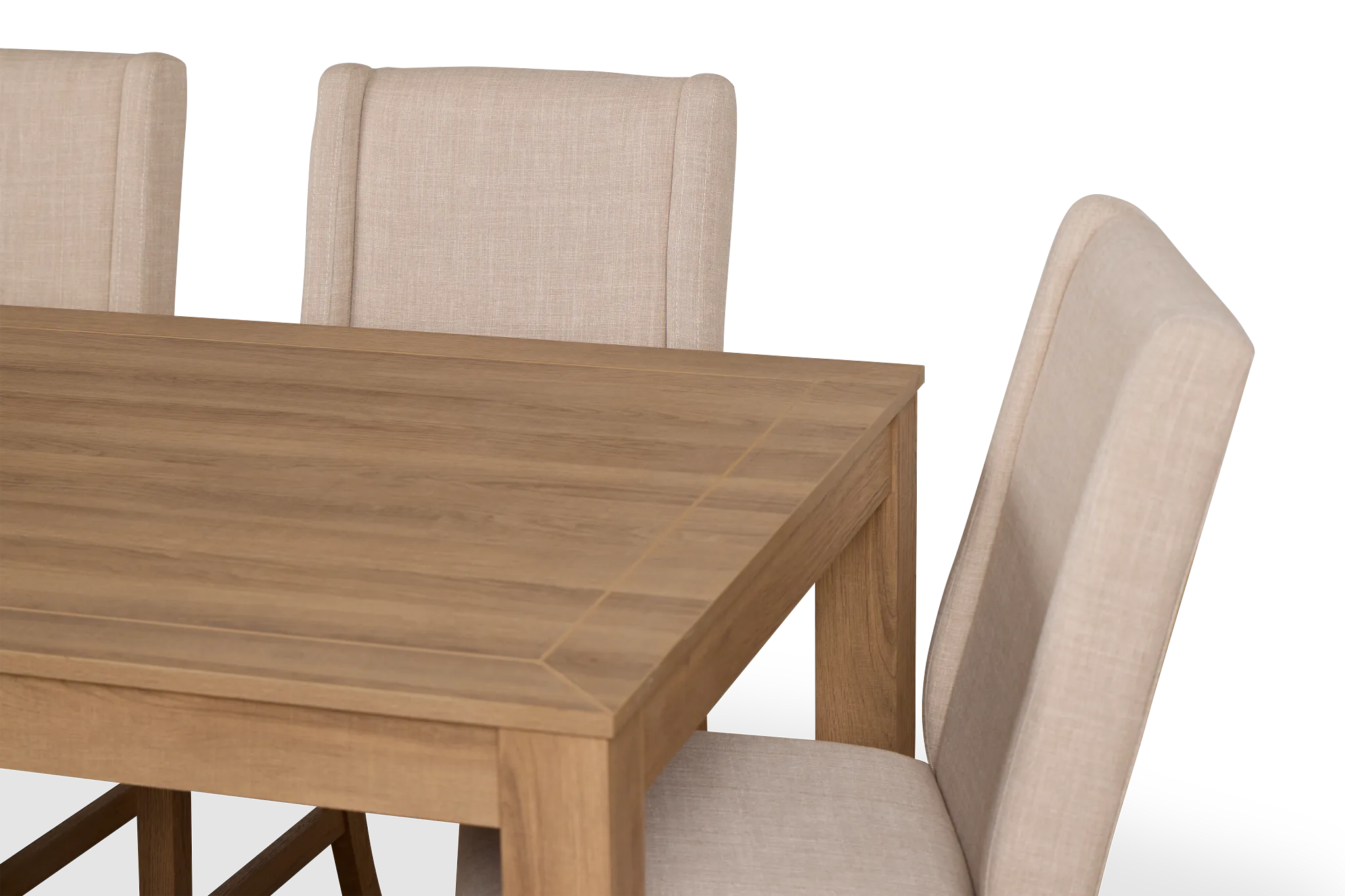Delray Light Tone Rect Table, 4 Chairs & Bench