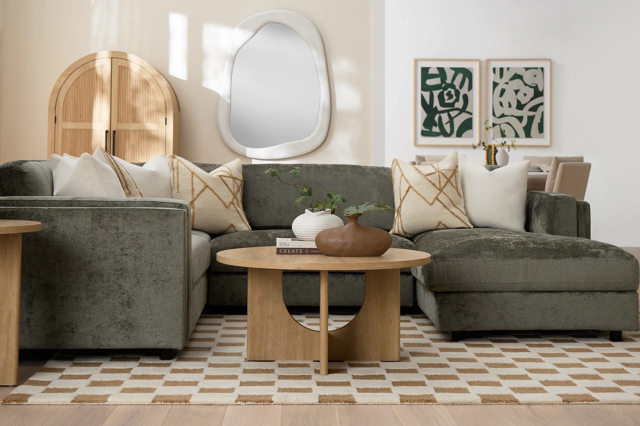 Lyndie Light Tone Round Coffee Table