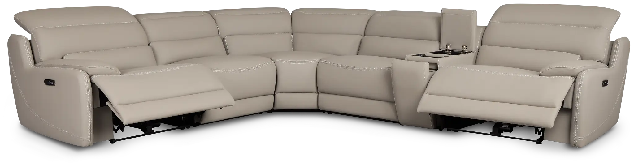 Jett Gray Micro Medium Dual Power 2-arm Reclining Sectional Jett Gray Micro Medium Dual Power 2-arm Reclining Sectional