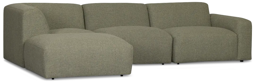 Baylor Green Fabric 4-piece Left Facing Bumper Sectional Baylor Green Fabric 4-piece Left Facing Bumper Sectional