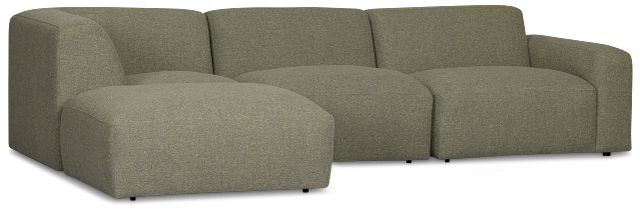 Baylor Green Fabric 4-piece Left Facing Bumper Sectional