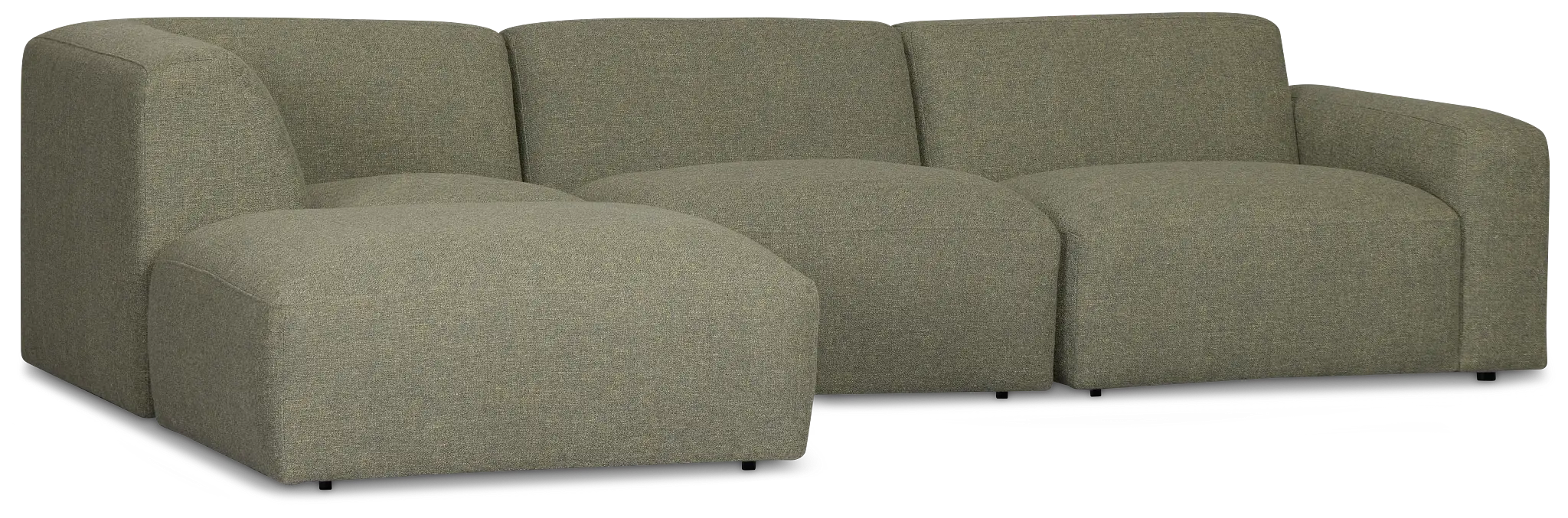 Baylor Green Fabric 4-piece Left Facing Bumper Sectional Baylor Green Fabric 4-piece Left Facing Bumper Sectional
