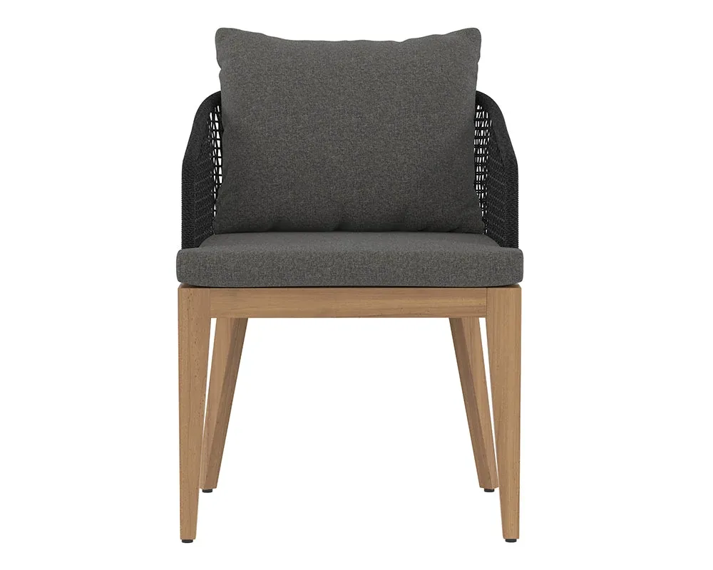 Ukiah Black Dk Gray Cushioned Arm Chair