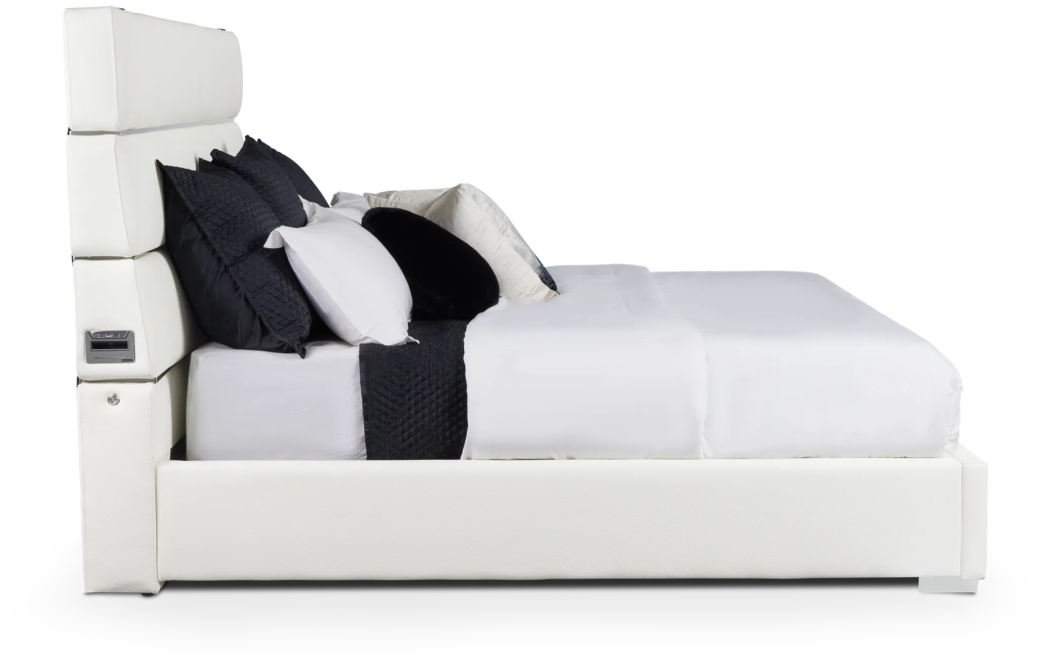 Miami White Uph Platform Bed