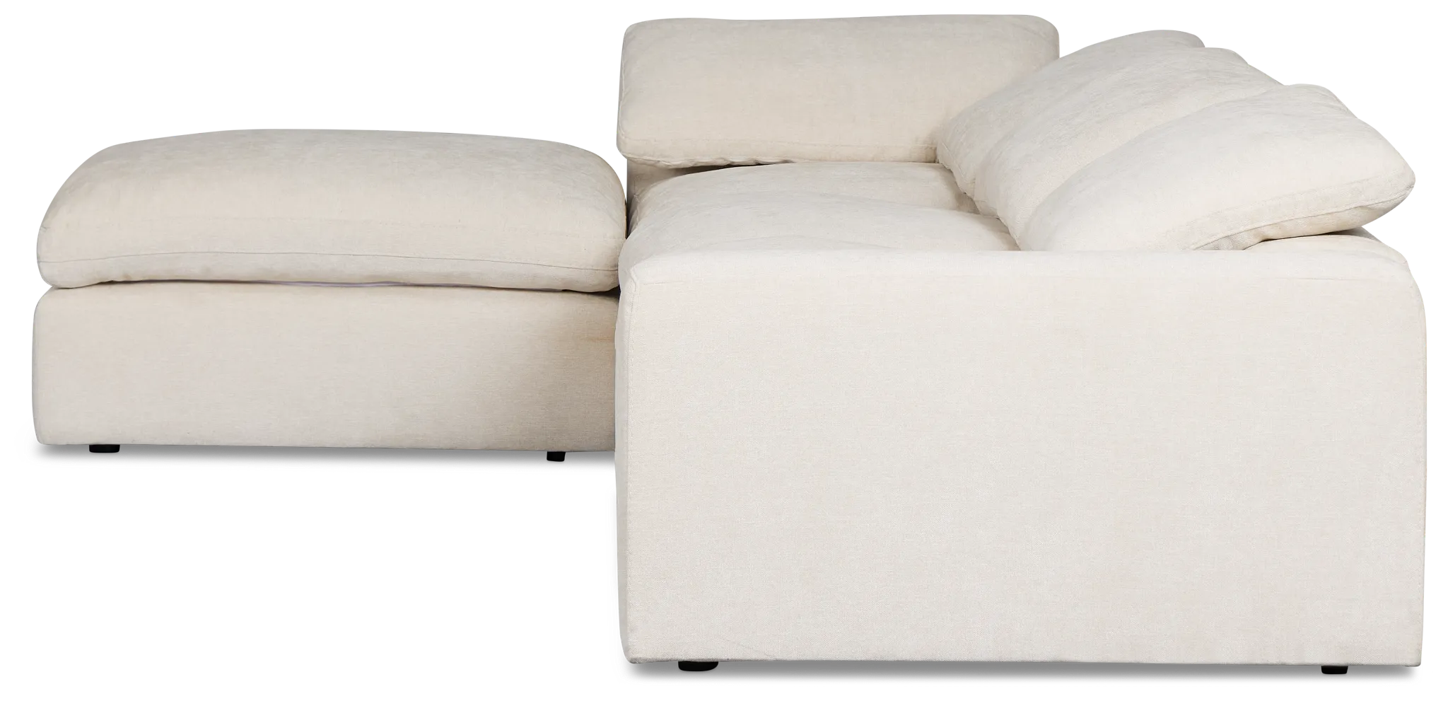 Drift Light Beige Fabric Small Dual Power Left Bumper Sectional