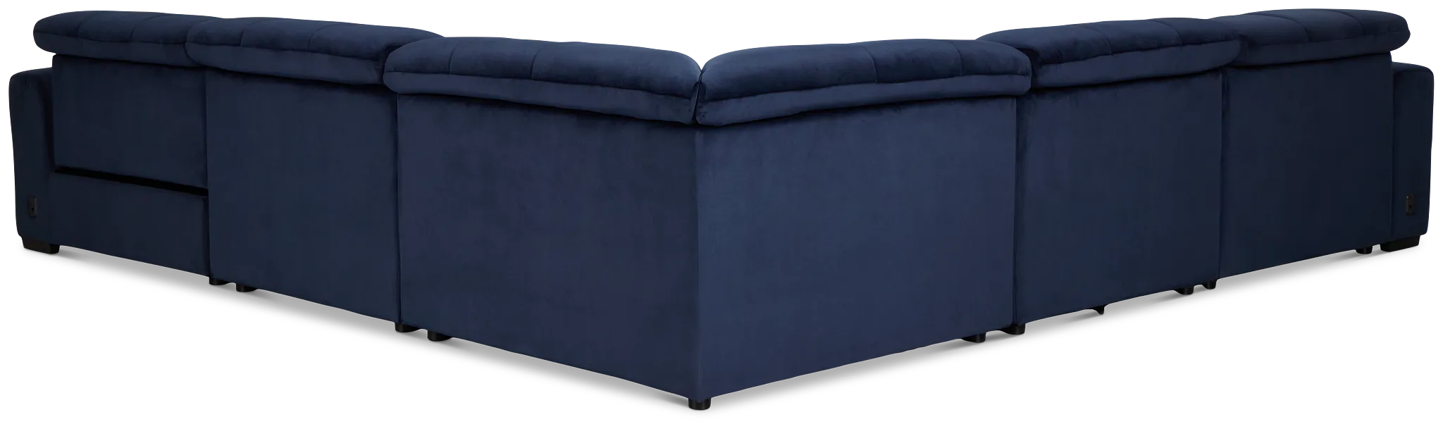 Gemma Navy Velvet Small Right Chaise Power Reclining Sectional
