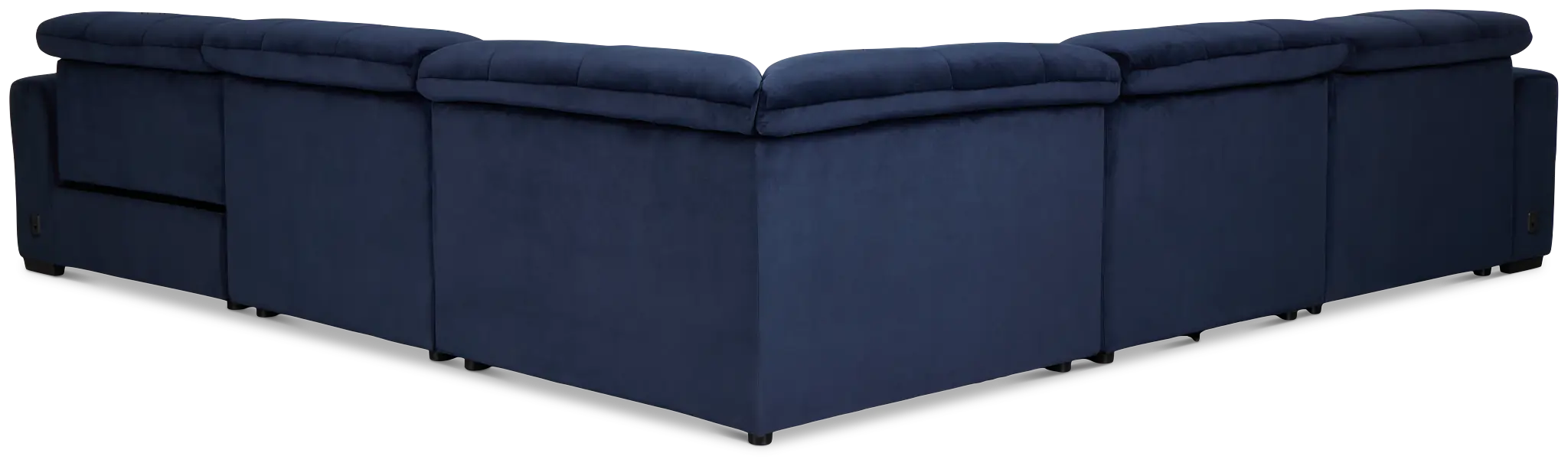 Gemma Navy Velvet Small Right Chaise Power Reclining Sectional Gemma Navy Velvet Small Right Chaise Power Reclining Sectional