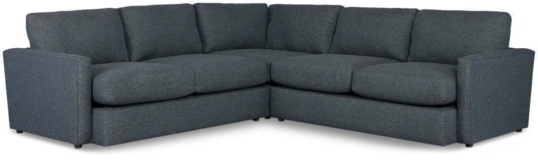 Noah Dark Blue Fabric Small Two-arm Sectional