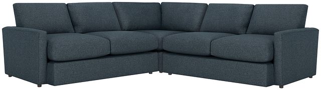 Noah Dark Blue Fabric Small Two-arm Sectional