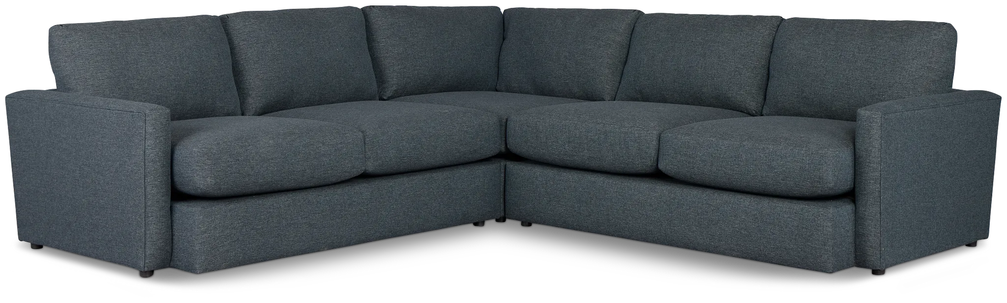 Noah Dark Blue Fabric Small Two-arm Sectional