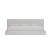 Grayton Delray Pewter 44" Upholstered Platform Bed