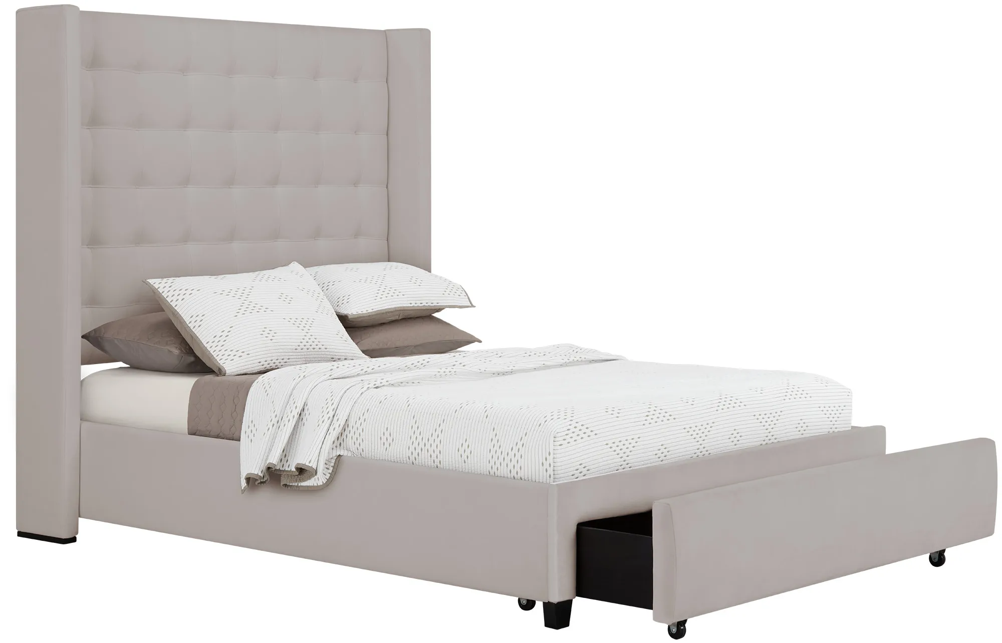 Marco Light Gray Uph Platform Storage Bed