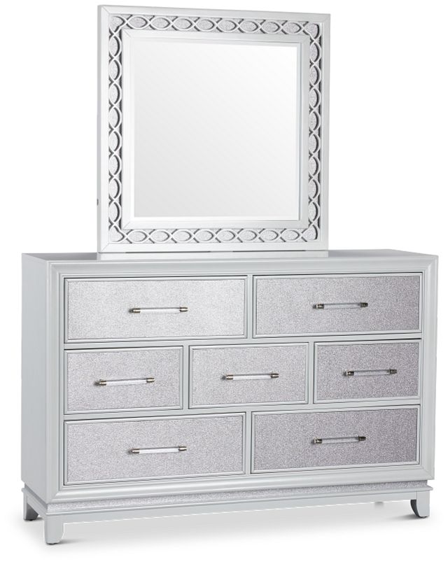 Valentina White Dresser & Mirror
