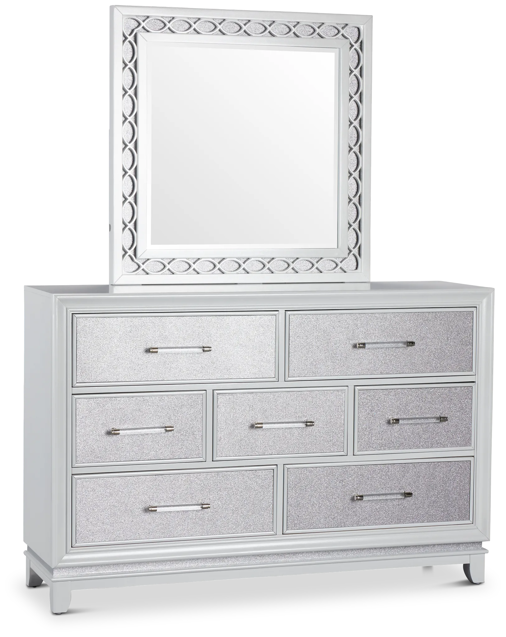 Valentina White Dresser & Mirror