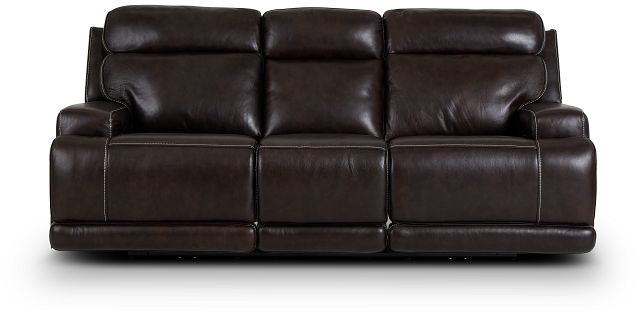 Valor Dark Brown Leather Power Reclining Sofa (1)