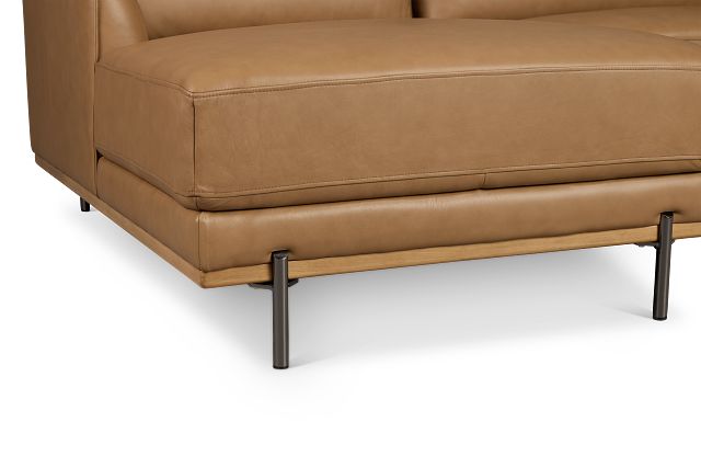Tessa Light Brown Leather Left Chaise Sectional