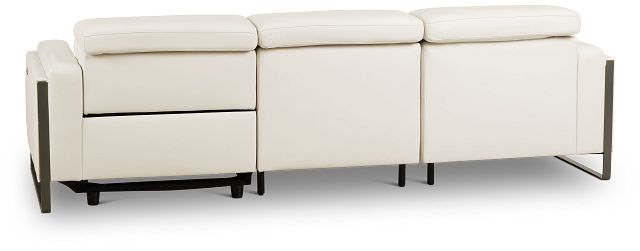 Atlas White Lthr/vinyl Left Chaise Power Reclining Sectional