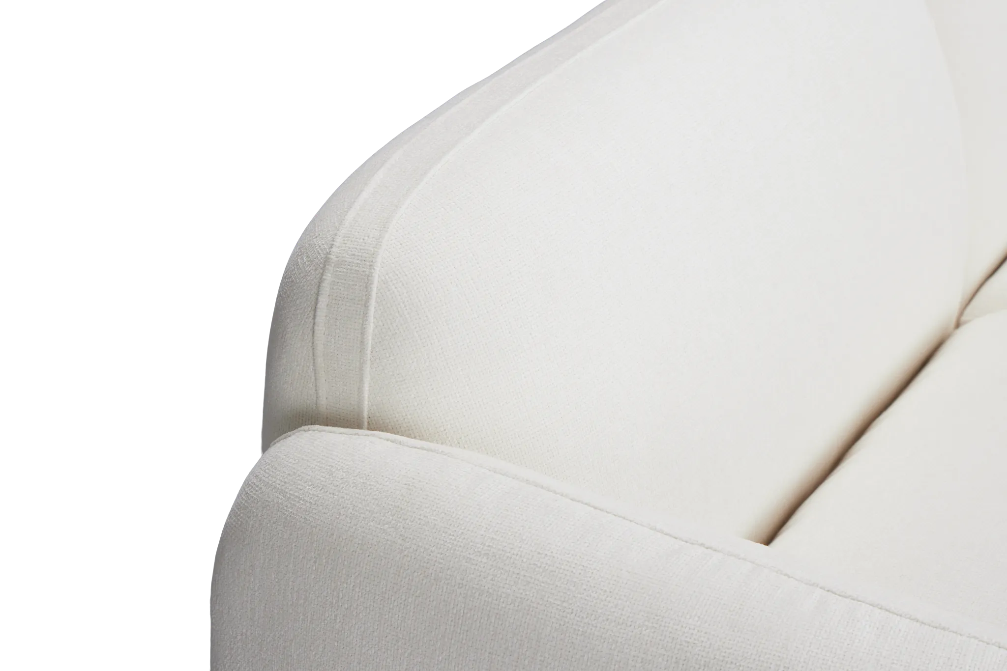 Halsey White Fabric 2-piece Modular Sofa