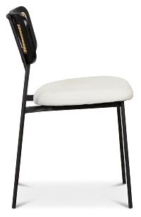 Lynden White Woven Upholstered Side Chair