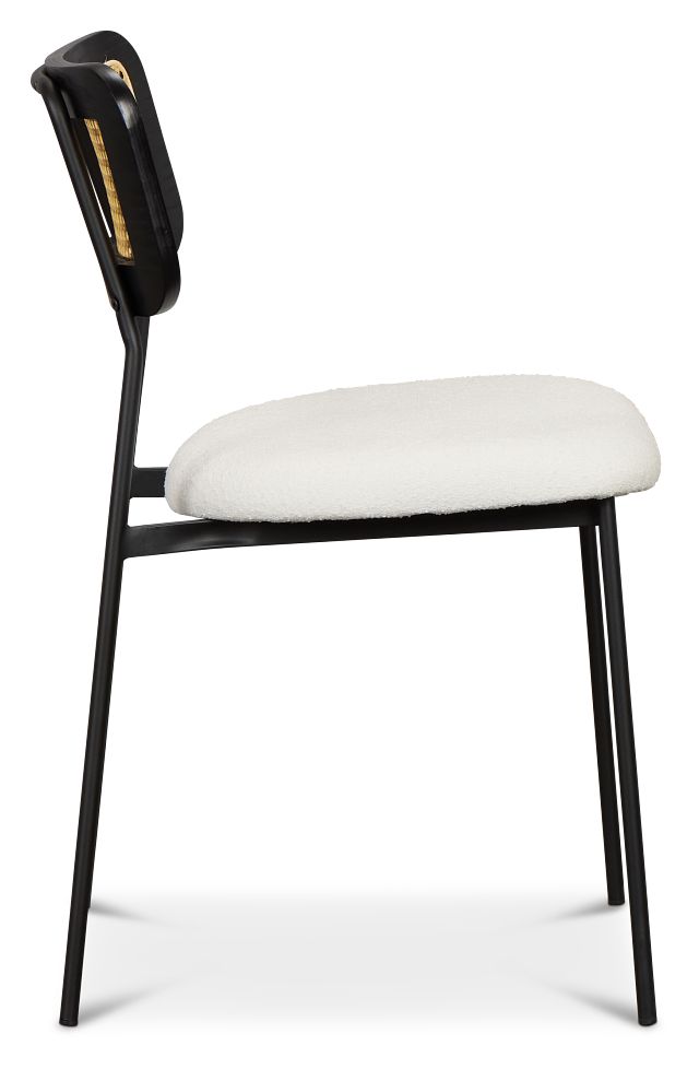 Lynden White Woven Upholstered Side Chair