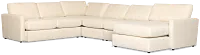 Maxwell Light Beige Fabric Large Right Chaise Sectional
