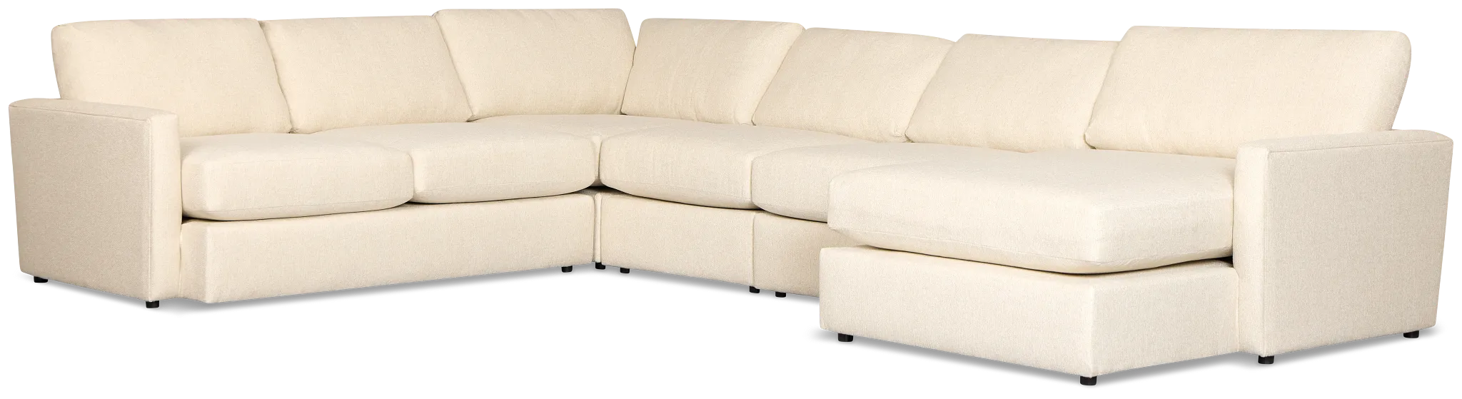 Maxwell Light Beige Fabric Large Right Chaise Sectional